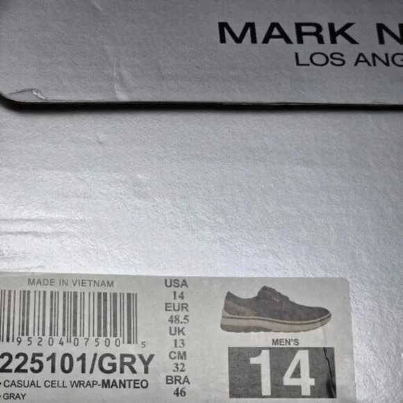 Mark Nason Casual Manteo Gray Mens Size 14 D - Picture 6 of 6